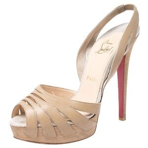 Christian Louboutin Tan Slingback Heels 36.5